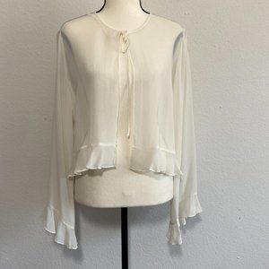 Victoria's Secret Cream Sheer Ruffle Shrug